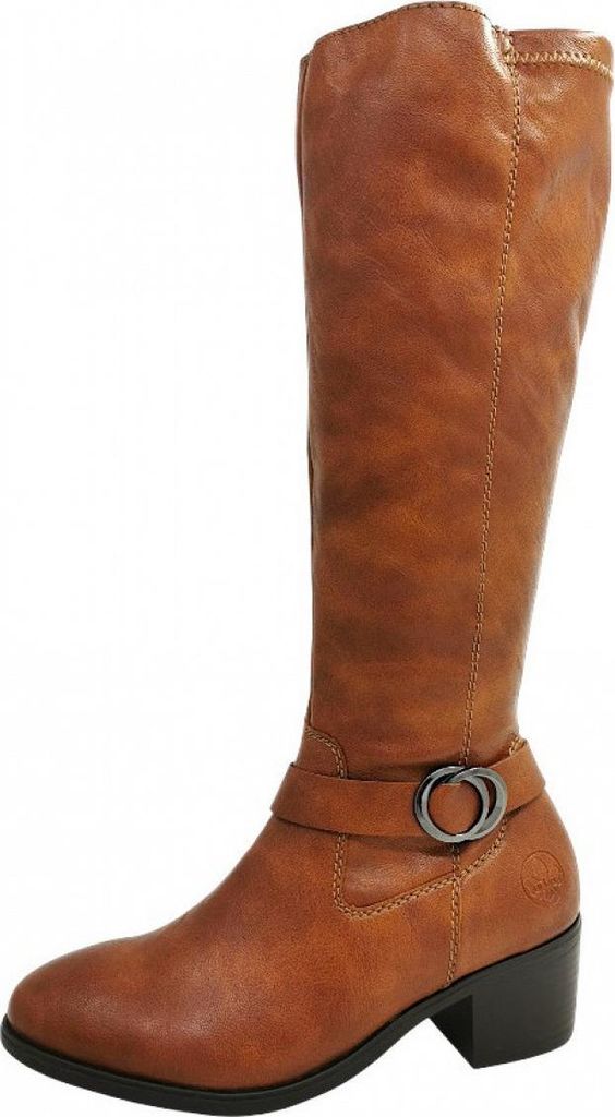 Stivali da donna Rieker, colore marrone, con zip, adatti Immagine del prodotto 