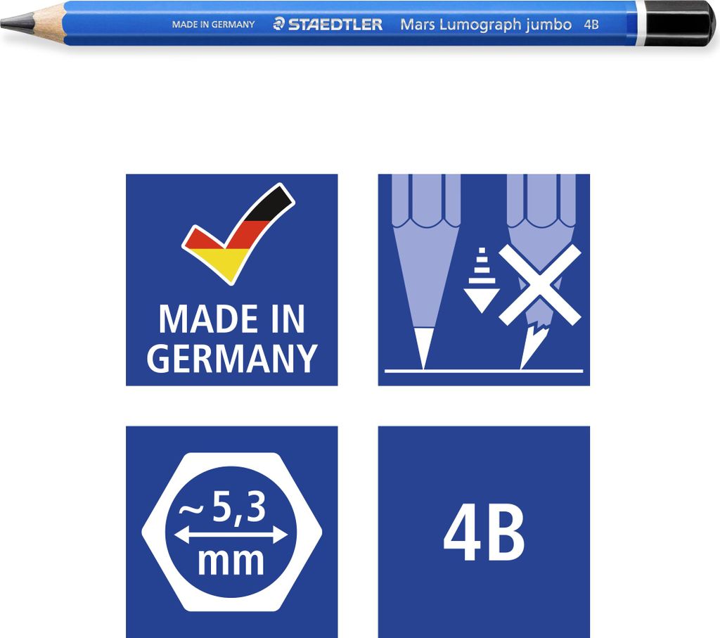 STAEDTLER Bleistift Mars Lumograph jumbo 4B Sechskant Zdjęcie produktu 