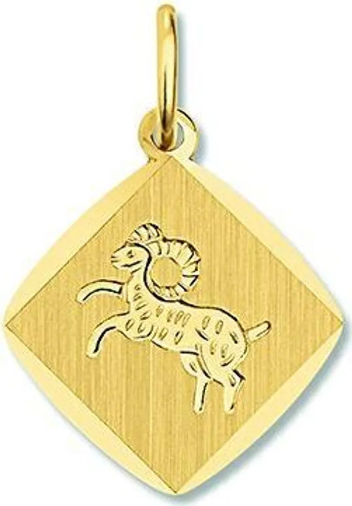 Médaille Zodiaque Bélier Or Jaune 8 Carats - Pendentif Astral Mixte