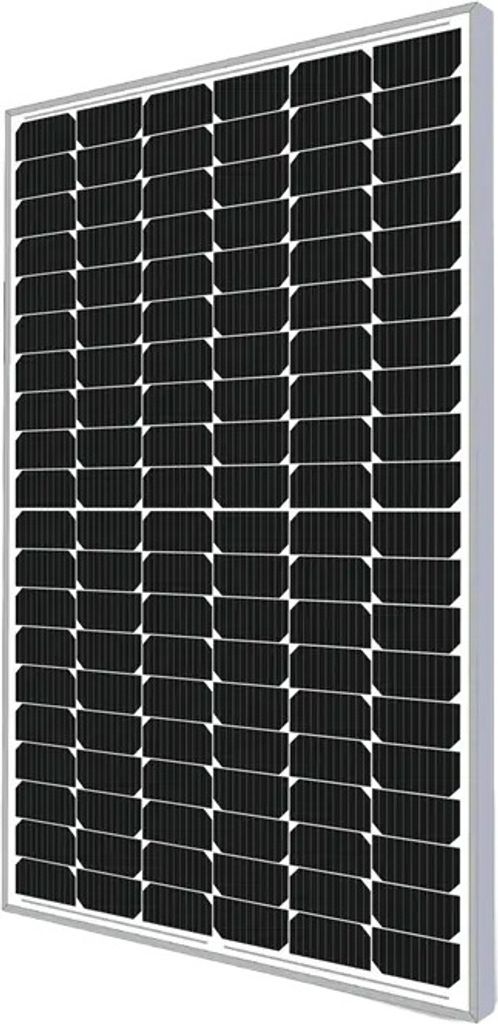 A single solar panel is shown against a white background.