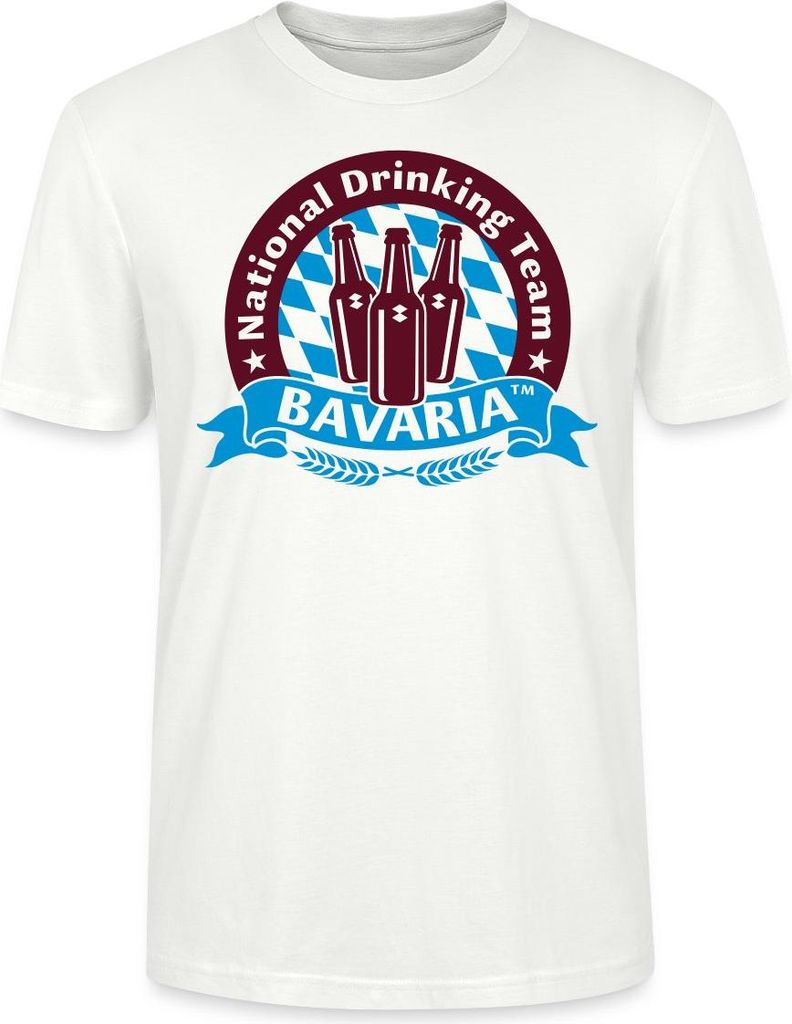 Spreadshirt Bavaria National Drinking Team Uni Bio T-Shirt, XXL, Weiß