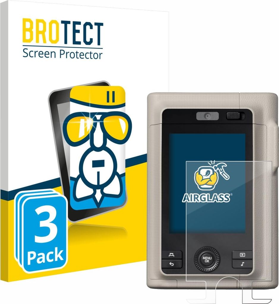 3x BROTECT Schutzglas für Fujifilm Instax Mini LiPlay Plus Schutzfolie Panzer Folie Glas Display Schutz klar