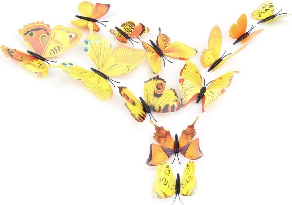 Schmetterlinge an die Wand - Gelbe 3D-Dekoration für Ihr Zuhause KP615