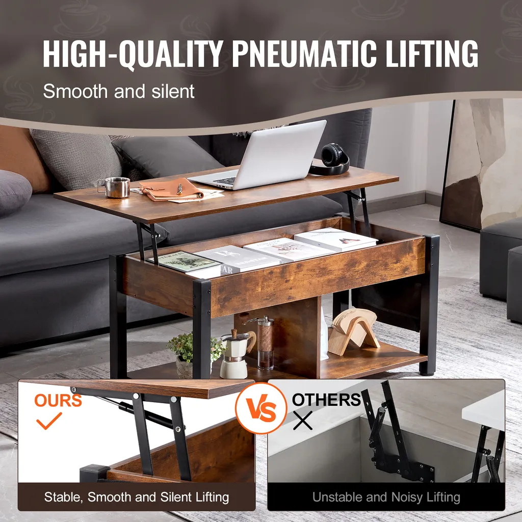 Table Basse Relevable Idéale pour Travailler ou Dîner dans votre Canapé