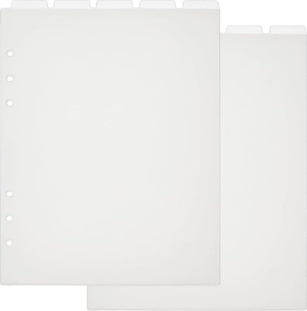 10 Kunststoff Index Trennblätter A5 6 Löcher - Für Planer Notizbuch - 21,8 x 14,8 cm