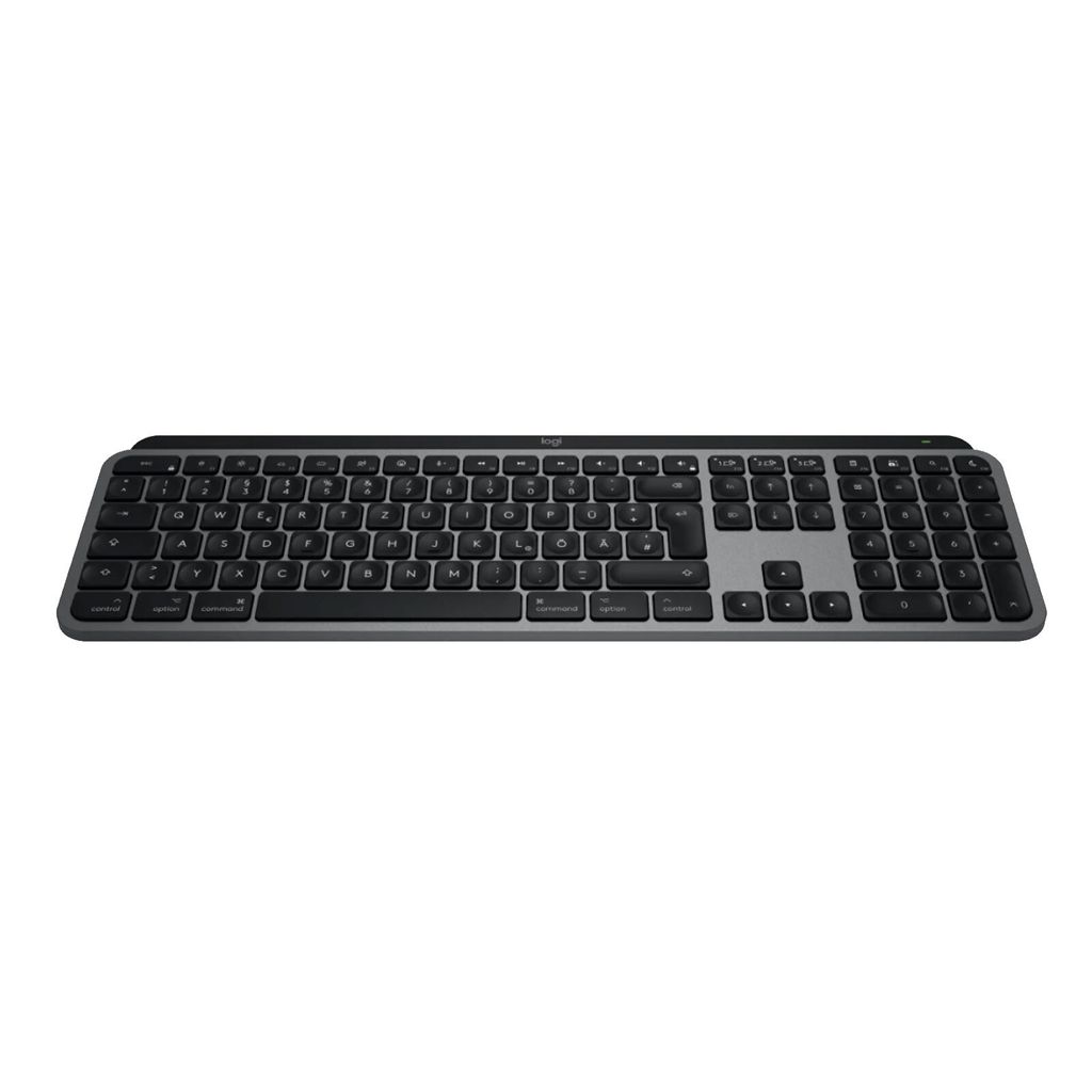 Logitech Master Series MX Keys S for Mac - Tastatur - full size - hinterleuchtet - kabellos - Bluetooth LE - QWERTZ - Deutsch - Space-grau