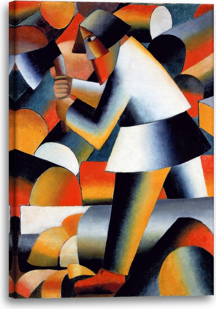 Leinwandbild (40x60cm): Kasimir Malewitsch - Der Holzschneider, echter Holz-Keilrahmen inkl. Aufhänger, handgefertigt in Deutschland