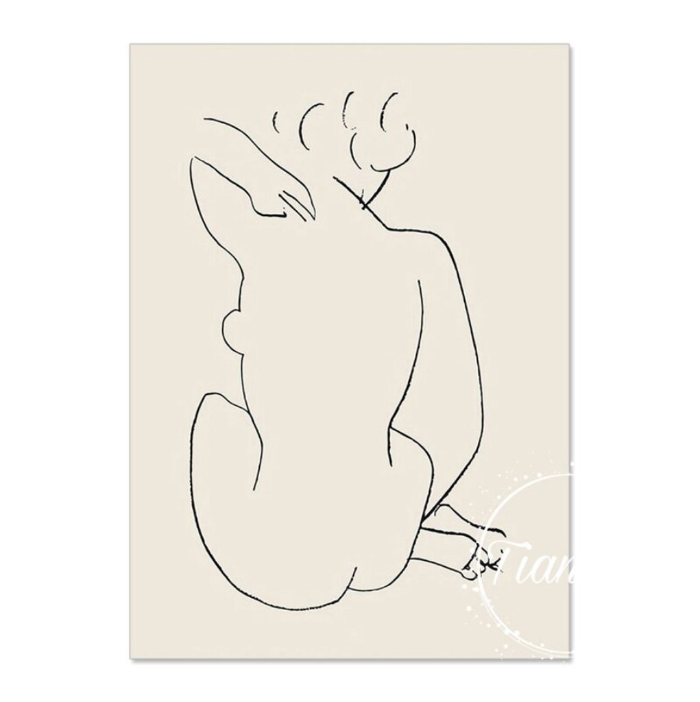 TPFLiving Kunstdruck LW-1206 (OHNE RAHMEN) Poster - Leinwand - Wandbild - Hochauflösender Giclée-Druck, langlebig und hochwertig - Abstrakte Frau...