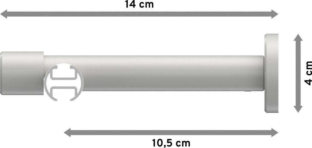 Interdeco Innenlaufstange / Gardinenstange mit Innenlauf Chrom / Weiß, Typ Prestige Elanto (Rillenzylinder), 20 mm Ø 1-läufig, 600 cm