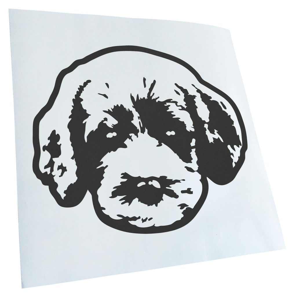 Kiwistar - Autoaufkleber - Labradoodle Hund - Dunkelgrau - 50x42cm - Aufkleber für Auto, Laptop, Fahrrad, LKW, Motorrad Mehrfarbig JDM Decal Racing