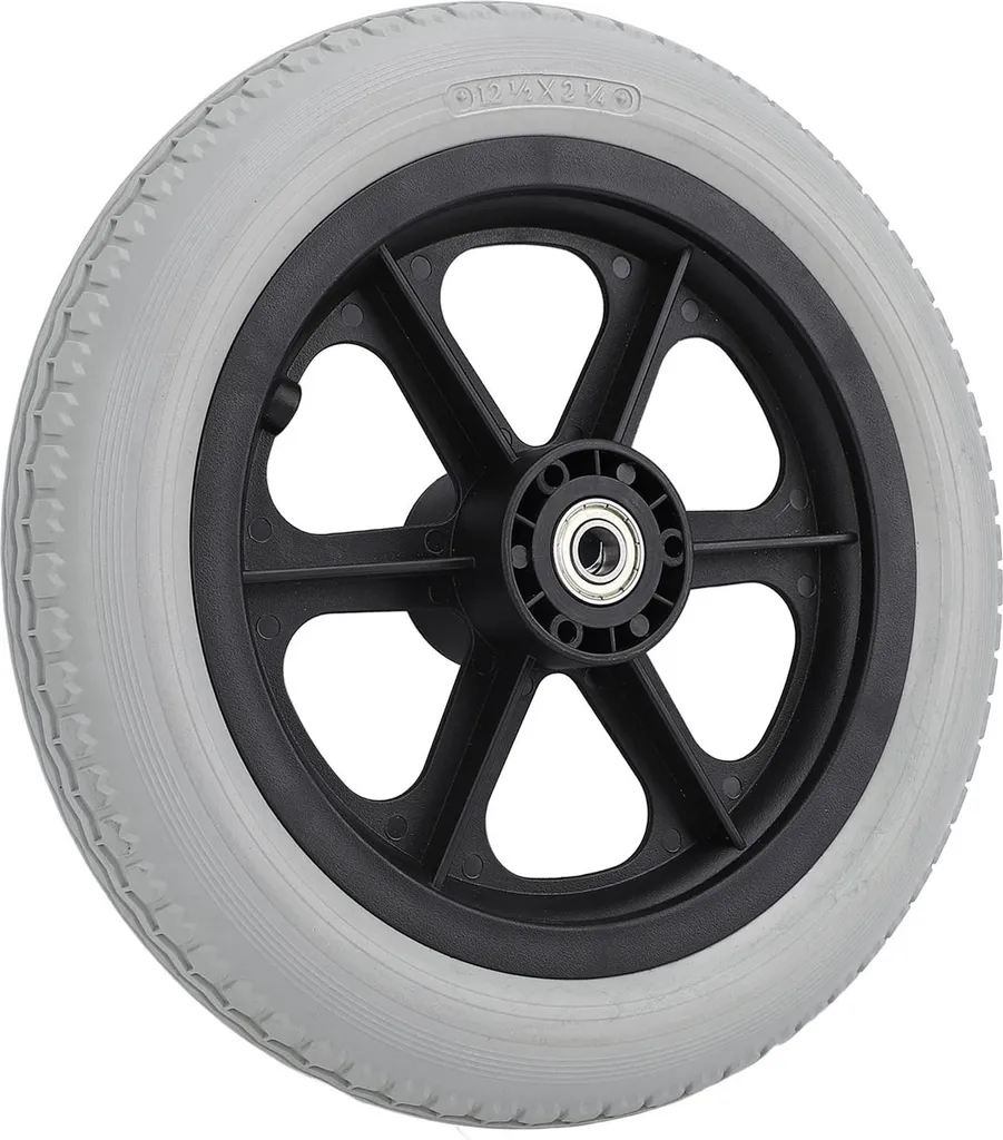Pièce de rechange pour fauteuil roulant manuel : roue 12 pouces PU increvable