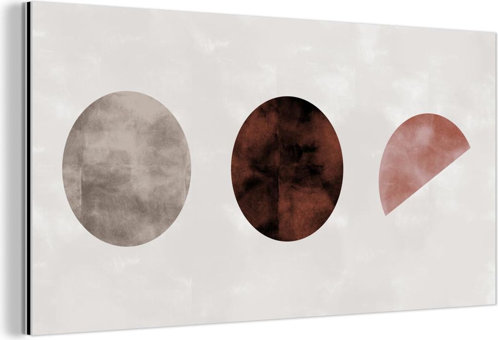 MuchoWow Wanddekoration Metall Metallbild Wandkunst 120x60 cm Formen - Farbe - Braun - Abstrakt MuchoWow Aluminium Gemälde - Metalbilder