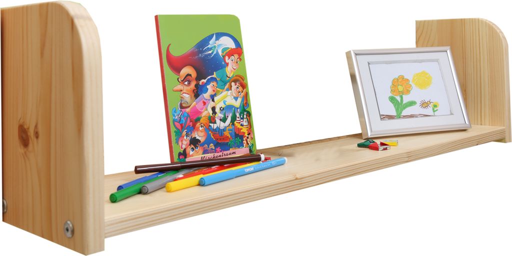 TiCAA Einhängeregal Hoch- und Etagenbett Kiefer groß, Natürlich/Natur, Holzwerkstoffe, Modern, 800 mm, 170 mm, 220 mm