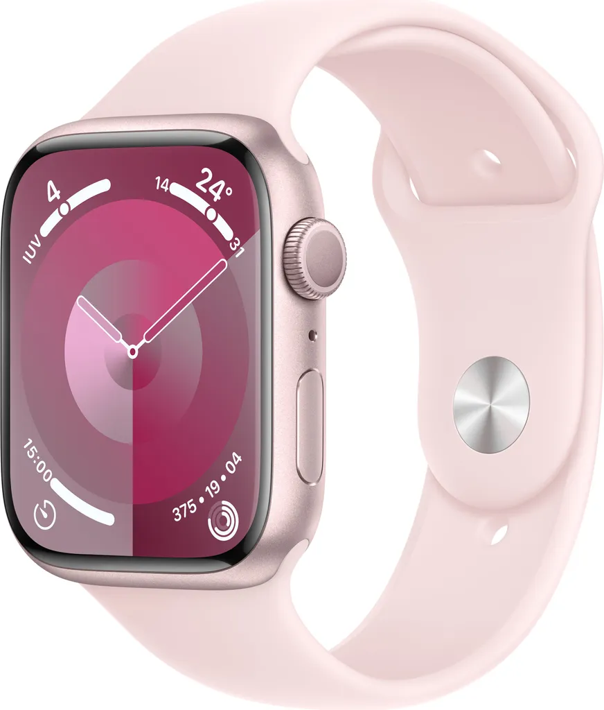 Montre Connectée Apple Watch S9 GPS 45mm Aluminium Rose avec Sport Band