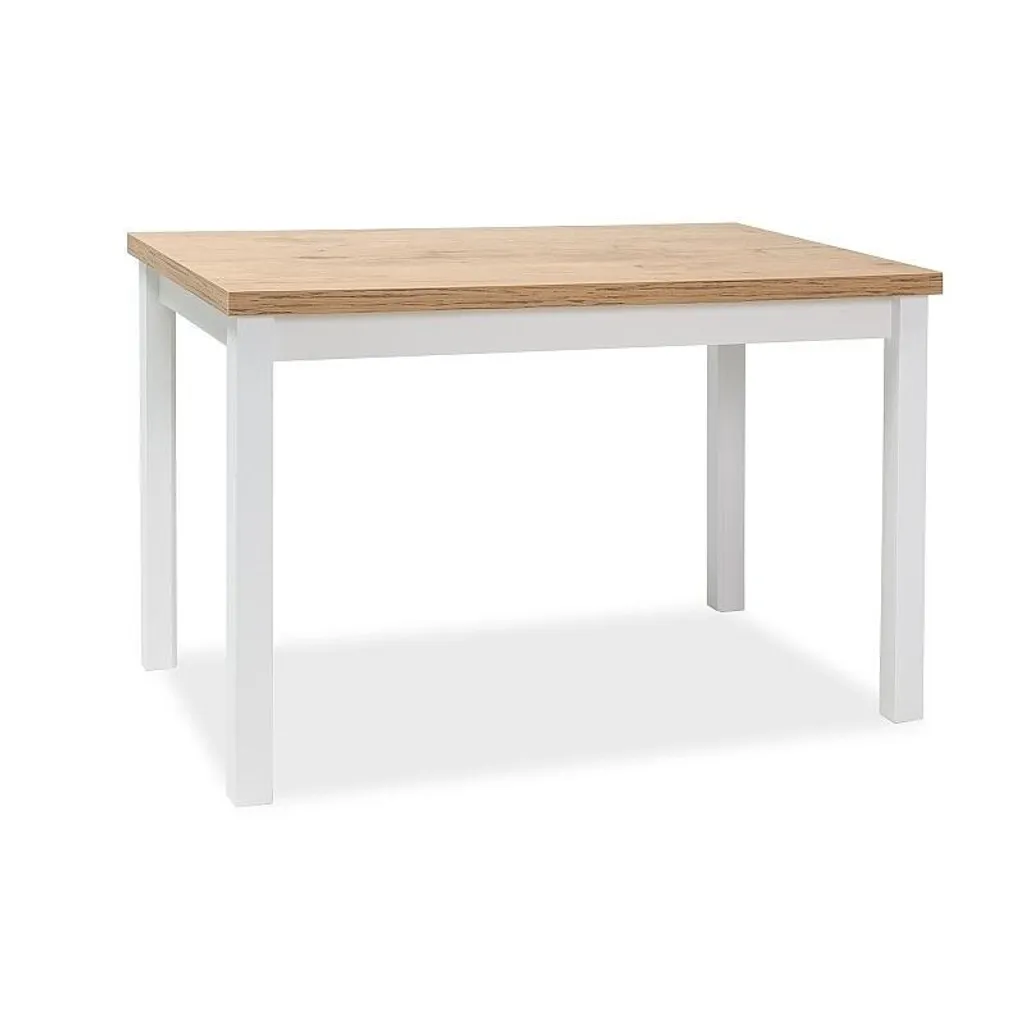 Table de cuisine compacte ANTHONY style scandinave chêne et blanc mat