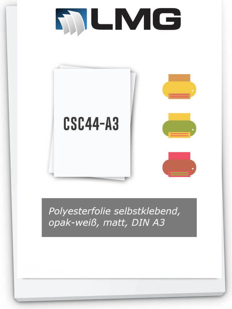 Polyesterfolie selbstklebend, opak-weiß, matt A3 (40 Stück)