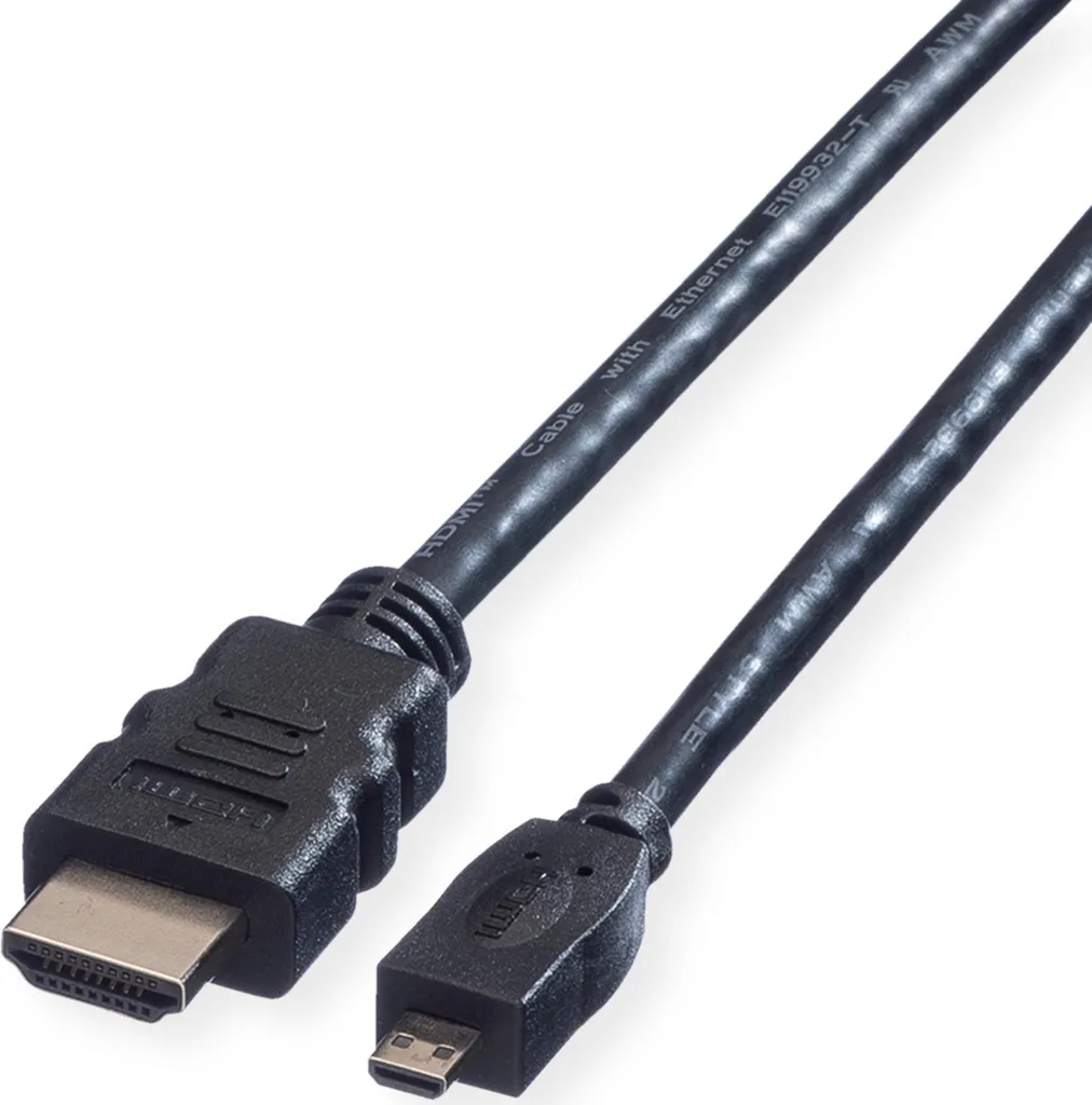 Cavo VALUE HDMI - Micro HDMI 2m per Raspberry Pi 4/5 e Tablet - 4K UHD
