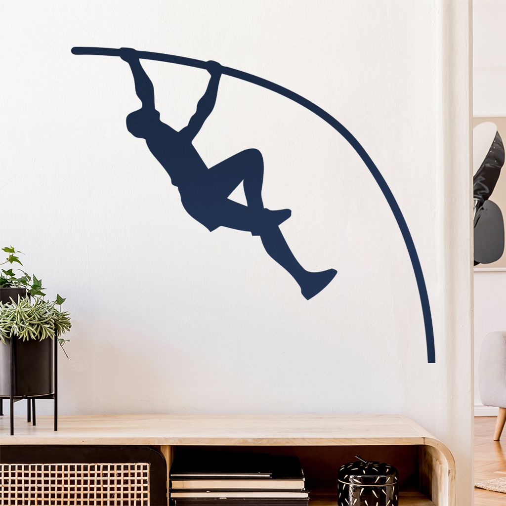 Stabhochsprung Sportler Wandtattoo Wandaufkleber Wall Sticker - Dekoration, Küche, Wohnzimmer, Schlafzimmer, Badezimmer