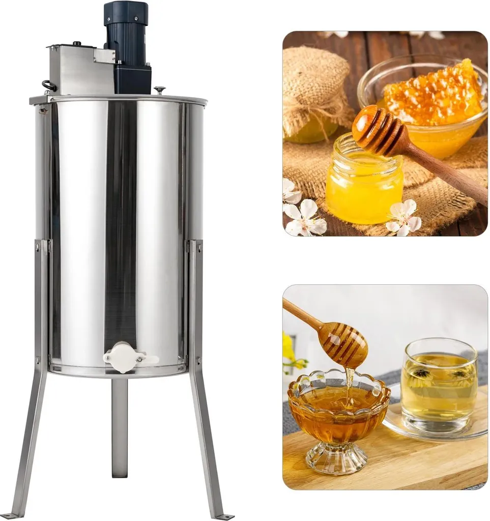 Extracteur de miel électrique 3 cadres inox 201 avec moteur 140W puissant
