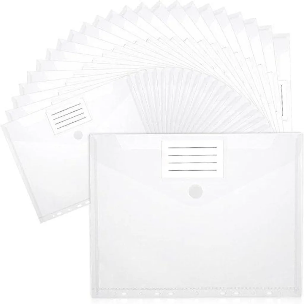 Porte-documents 24 compartiments A4 transparent et extensible blanc