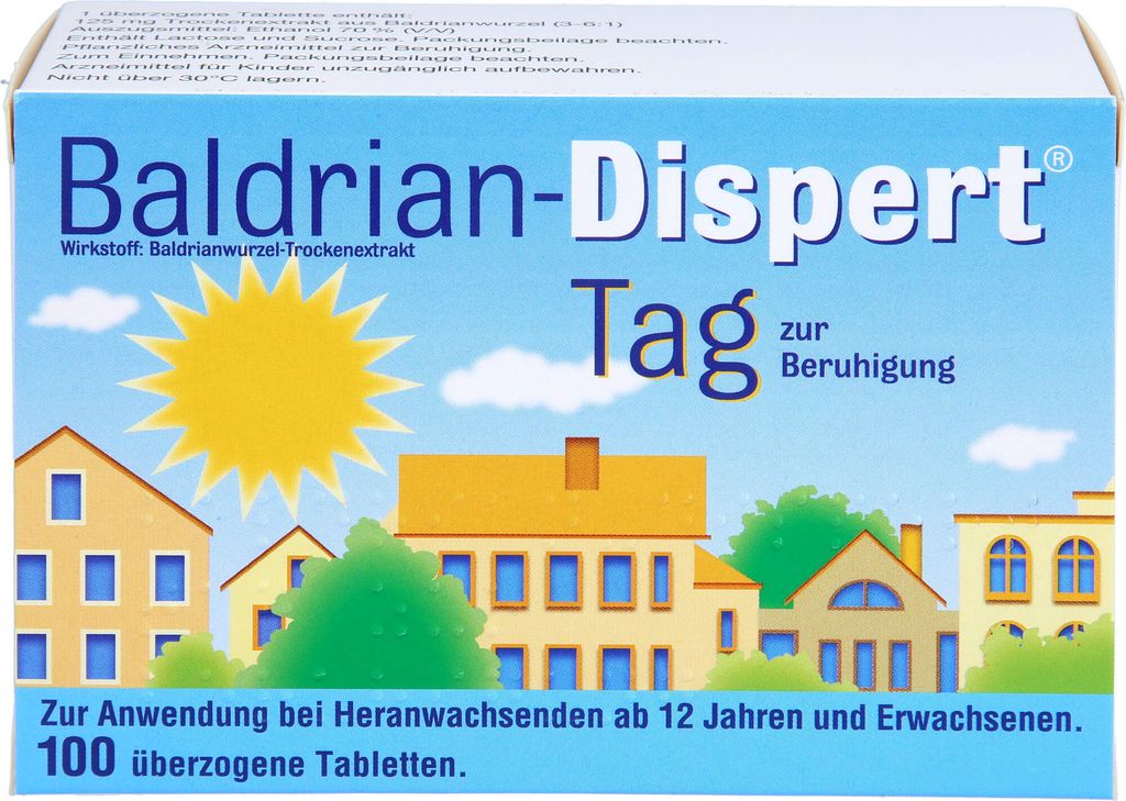Baldrian-Dispert Tag überzogene Tabletten zur Beruhigung, 100 St. Tabletten