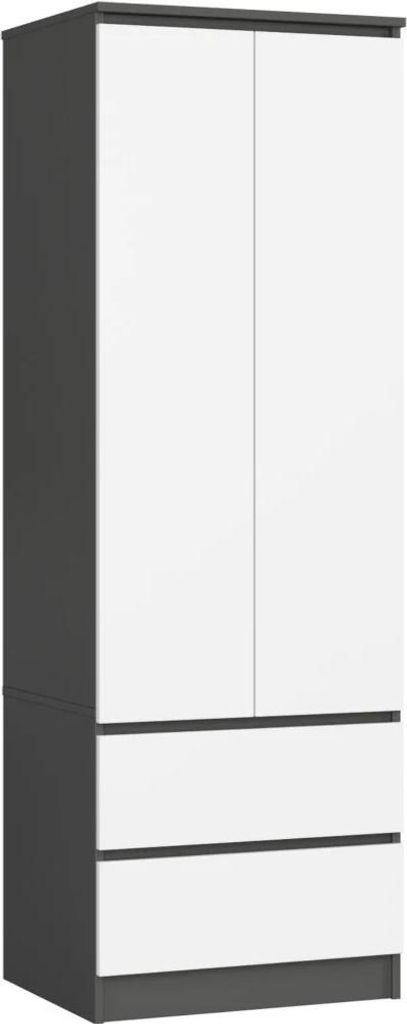 Kleiderschrank mit Schubladen 60 cm WREN - grau/weiß
