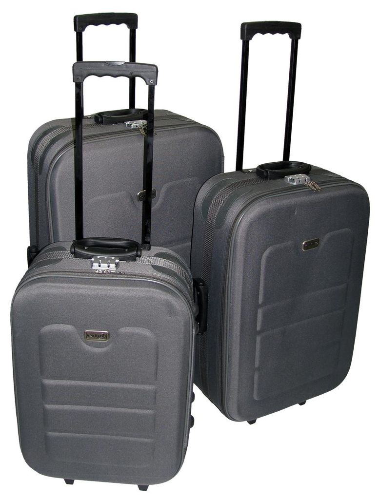 Kofferset 3tlg EVA Polyester Reisekofferset silbergrau Produktbild 