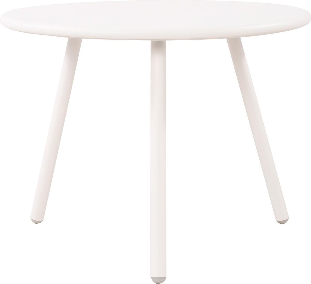 Couchtisch NENIM - Kunststoff Weiß 60x60x45 cm | Sofatisch Rund Beistelltisch Wohnzimmertisch Klein