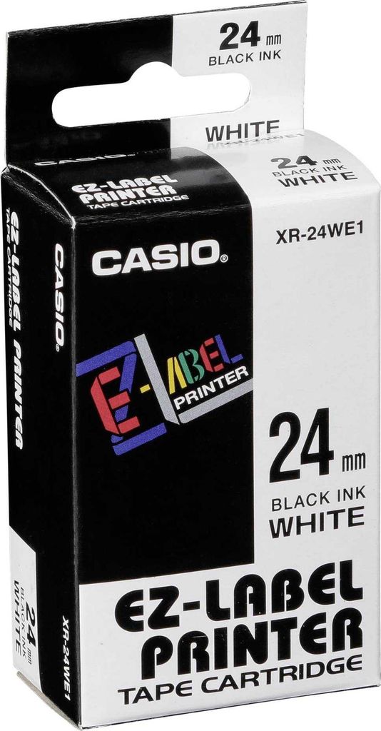 Casio XR-24 WE 1 24 mm schwarz auf weiß