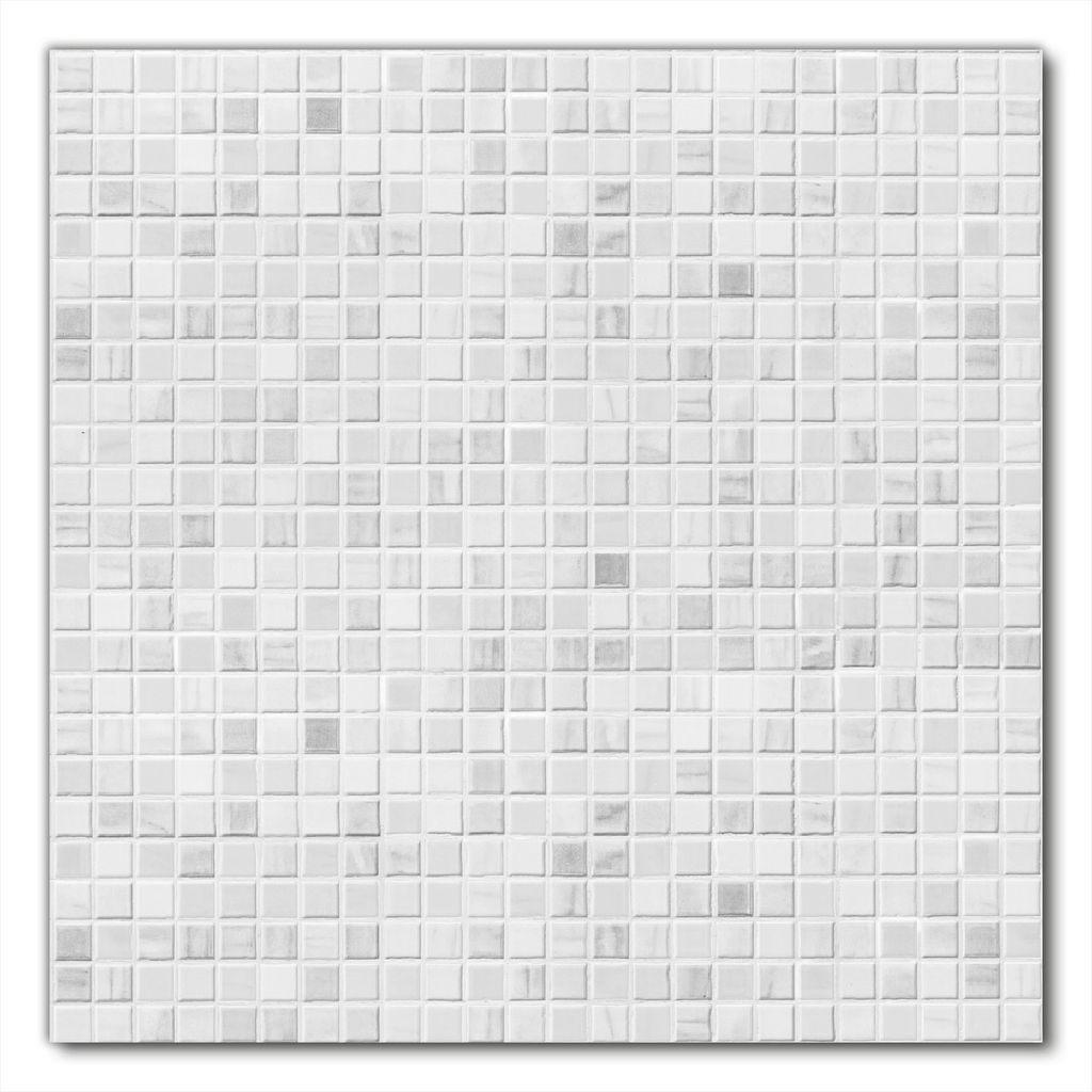 Wallario selbstklebende Möbelfolie/ Tischdecke für Innen und Außen, Größe: 100 x 100 cm - Fliesen im Bad weiß-grau