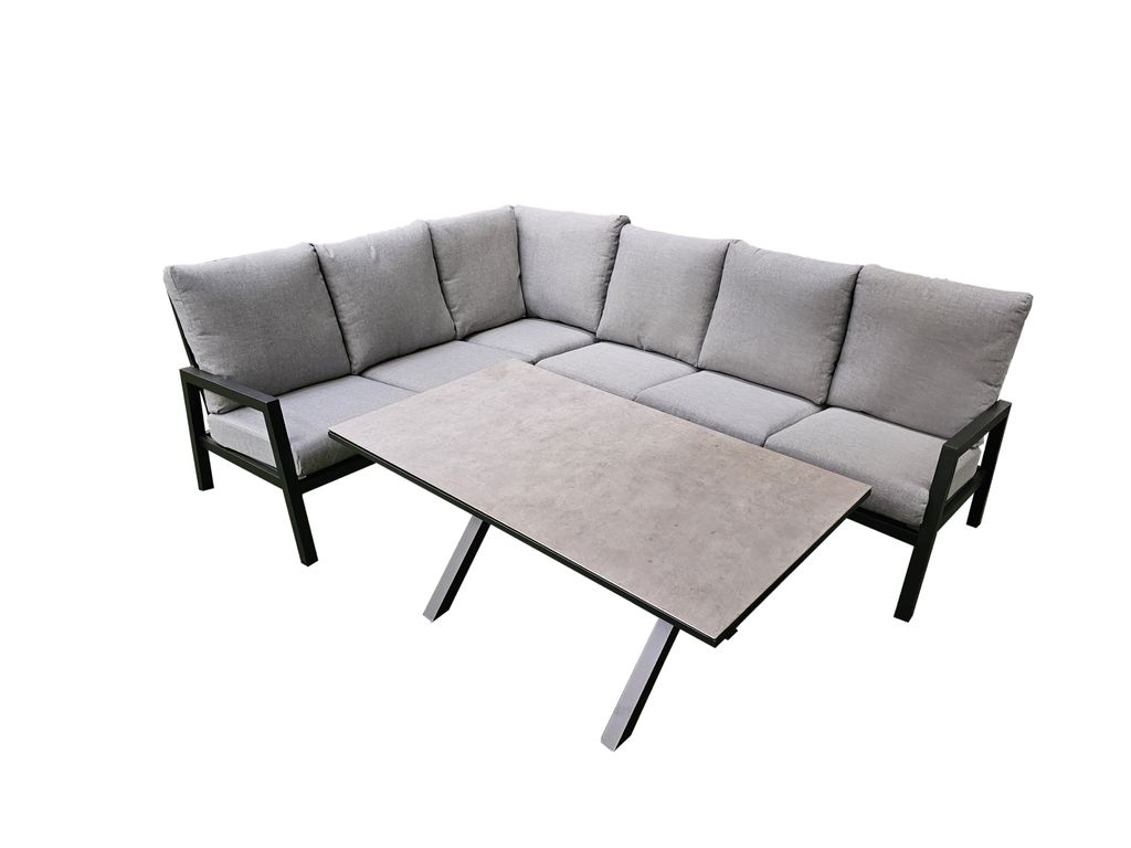 Gartenmöbel Lounge Set Aluminium pulverbeschichtet Sitzgruppe Outdoor Anthrazit