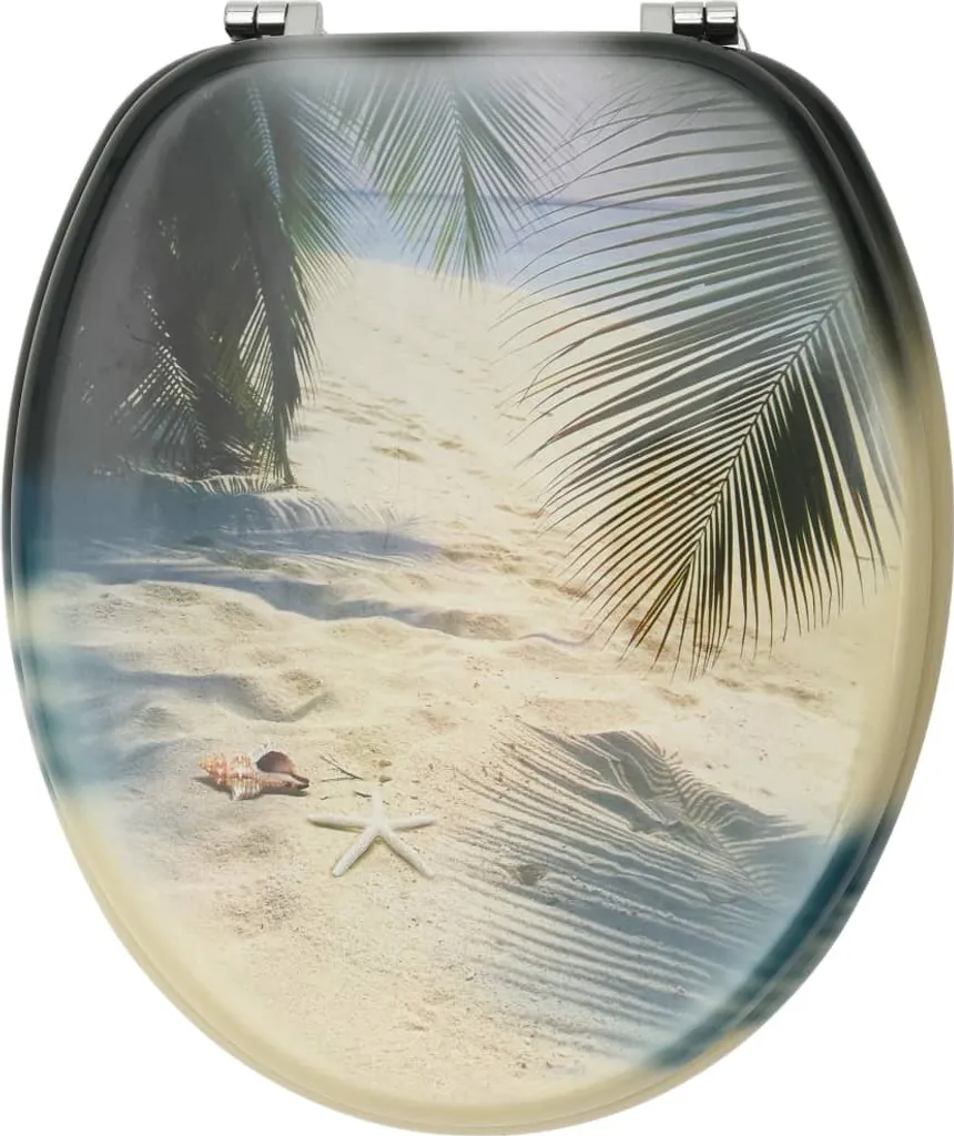 Sedile WC vidaXL in MDF Design Spiaggia - Robusto e Universale - 4
