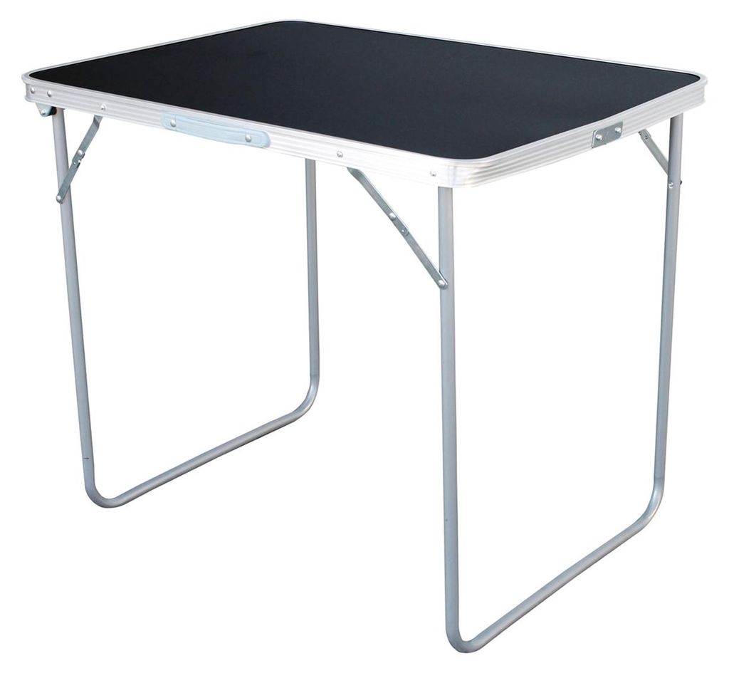 XL Campingtisch schwarz klappbar mit Tragegriff Alu 80x60x68cm