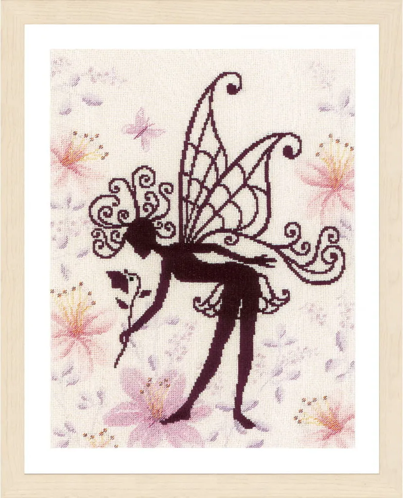 Lanarte Set punto croce "Flower fairy silhouette i", schema di conteggio, 23x29cm