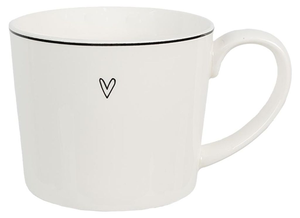 Tazza Clayre & Eef 275 ml Cuore in Vetroceramica bianca Immagine del prodotto 
