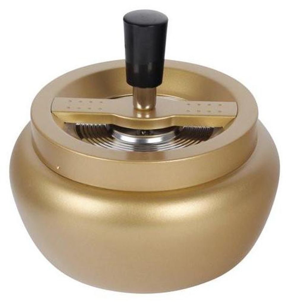 Cendrier rotatif automatique doré 13cm Image du produit 