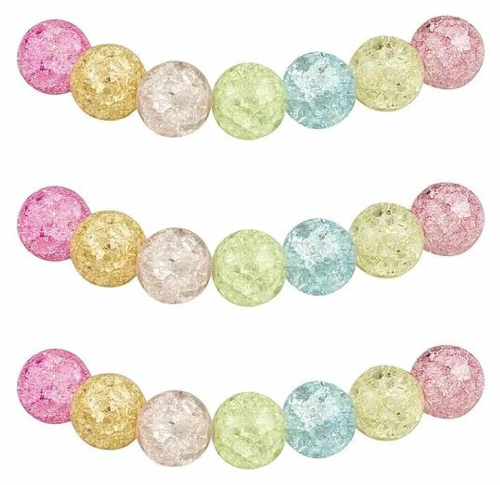 Perles 6mm multicolores pour création de bracelets en cristal - 60pcs