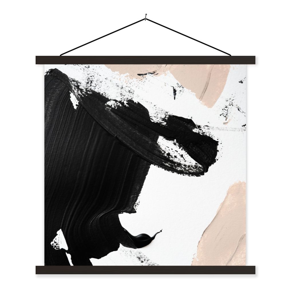 MuchoWow Textilposter Farbe - Design - Abstrakt 90x90 cm mit schwarzem Rahmen - Magnetisches