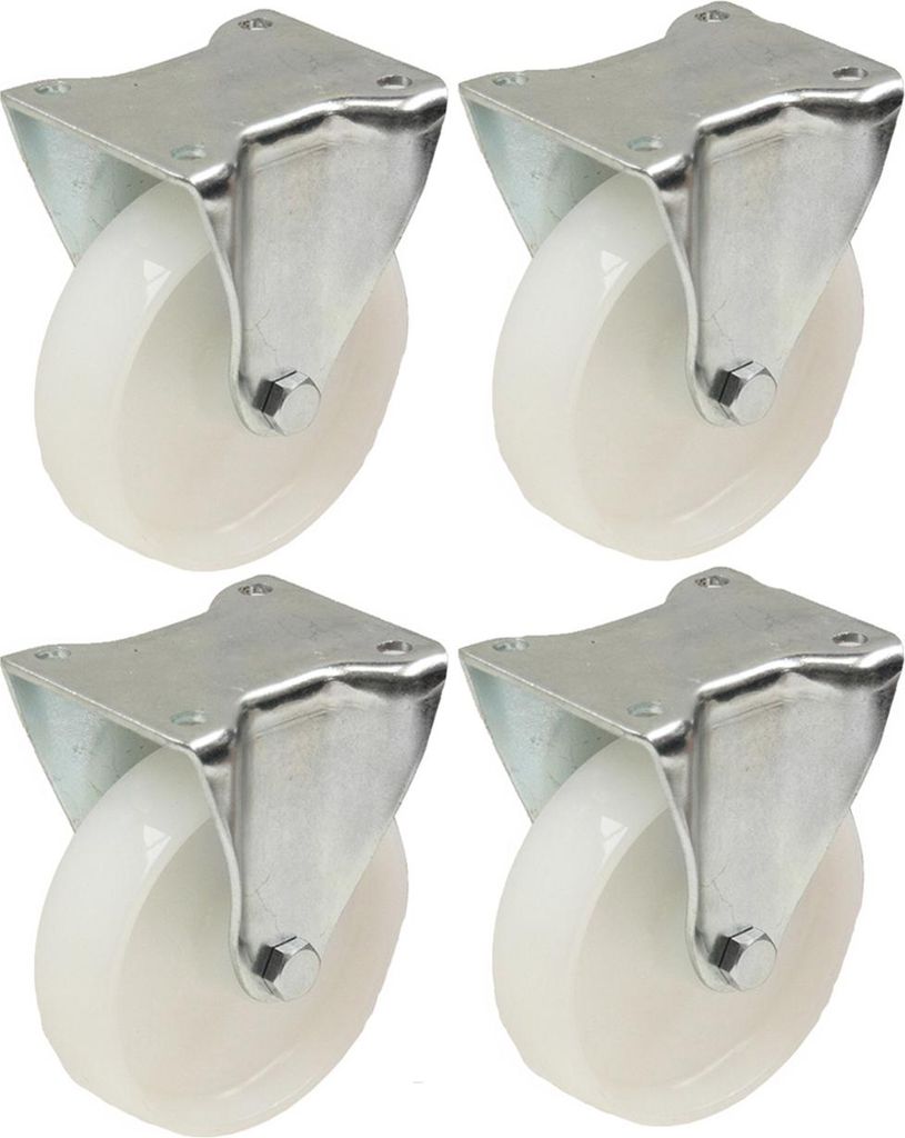 4 - 80mm 3" inch nylon castors - heavy duty fixed castor Image du produit 