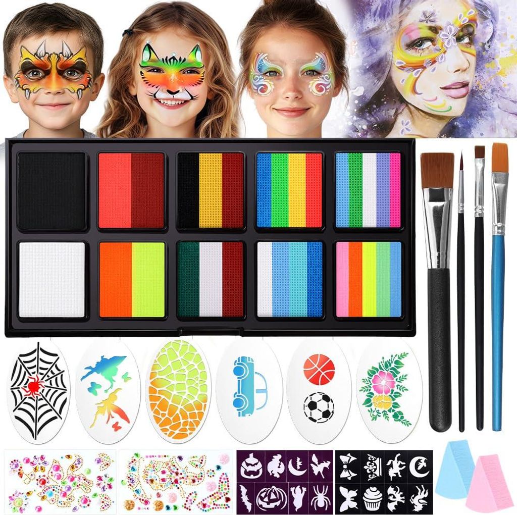 Janolia Rainbow Gesichtsmalfarbe Set, wasseraktiviert, Produktbild 
