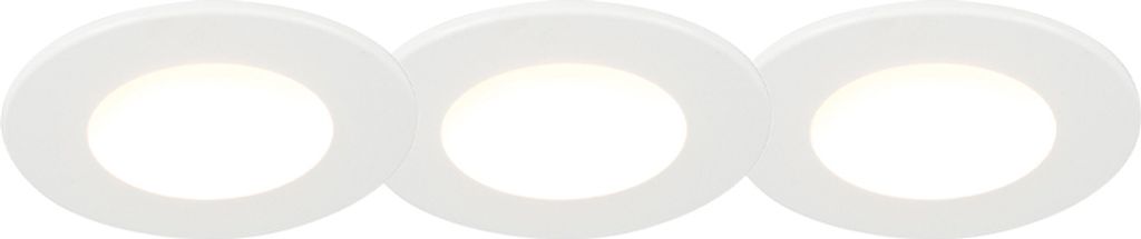 QAZQA - Modern 3-flammiger Set Bad I Badezimmer Außen Einbaustrahler weiß inkl. LED 3-flammig000K 4W IP65 - Blanca I Außenbeleuchtung I Wohnzimm...