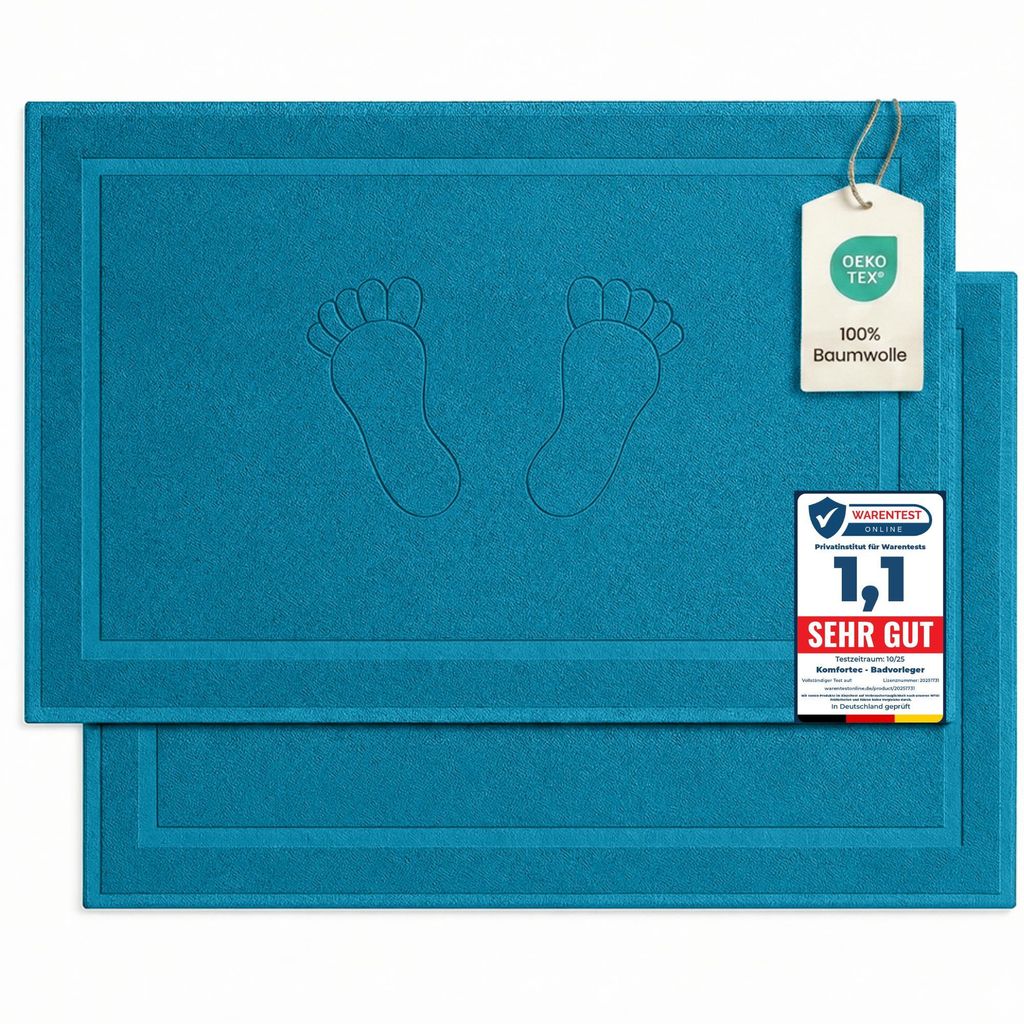 Komfortec Tapis de bain 2 pièces, Tapis de douche en Image du produit 