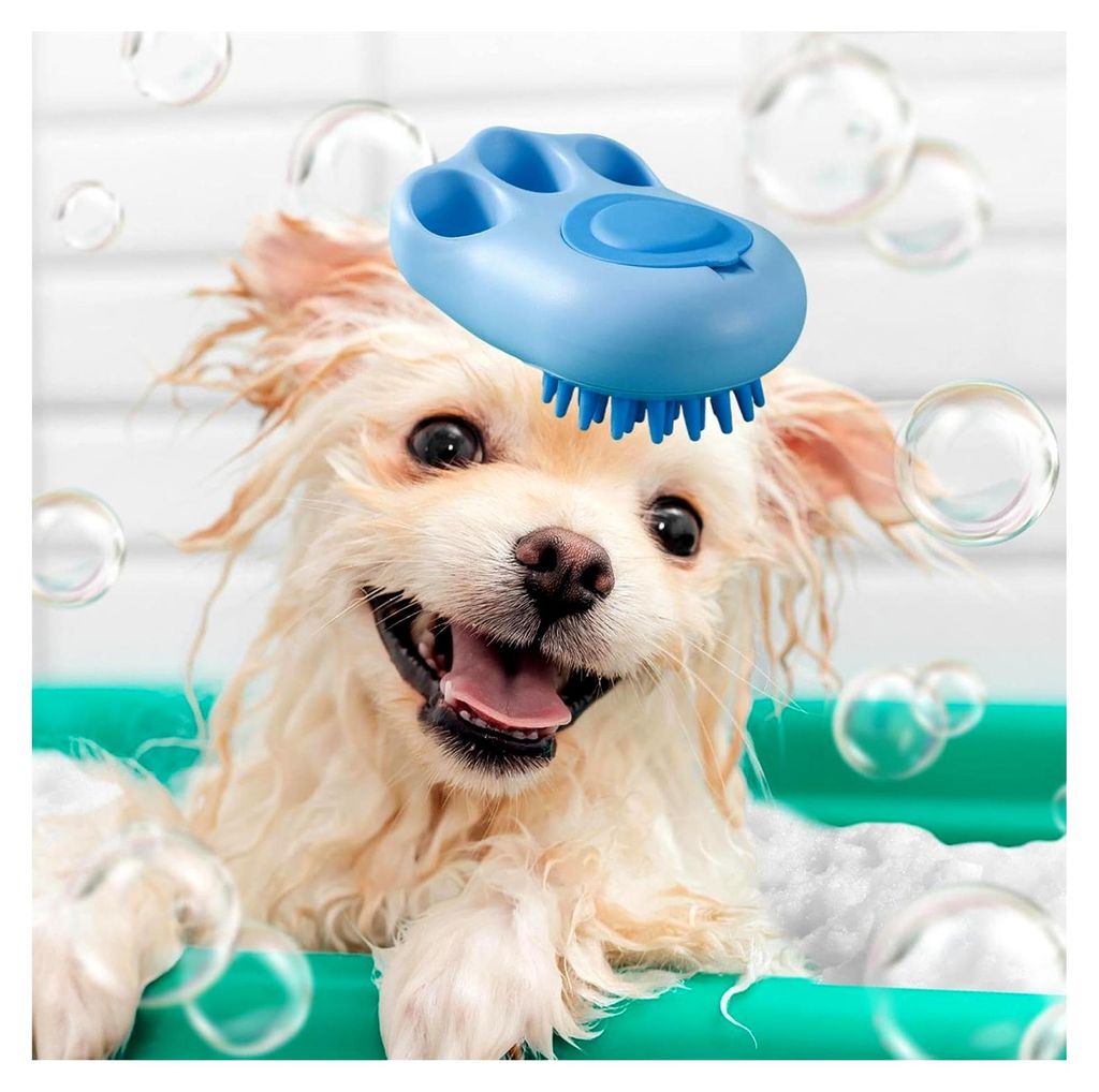 Duschbürste | Shampoo Dispenser Massagebürste - Silikonborsten Bürste für die Katzenwäsche - Geeignet für Baden, Pflegen, Massieren, für den...
