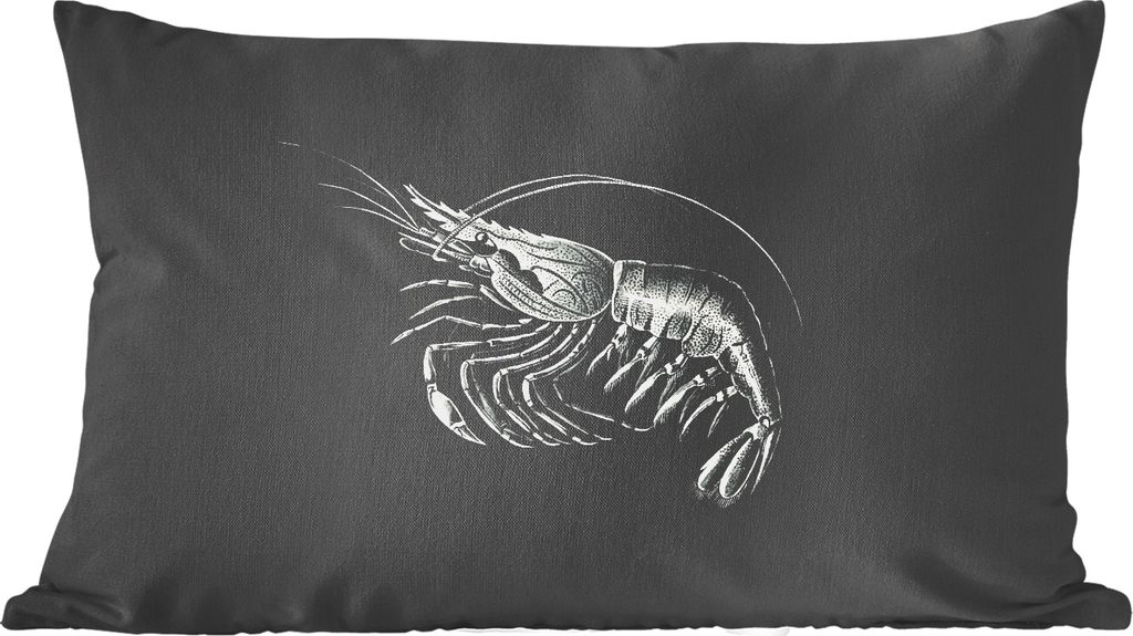 MuchoWow Zierkissen Sofakissen Wohnzimmer Dekokissen 50x30 cm Shrimps - Vintage - Ernst Haeckel - Tiere - Kunst - Wohnzimmerdekoration - Polster ...