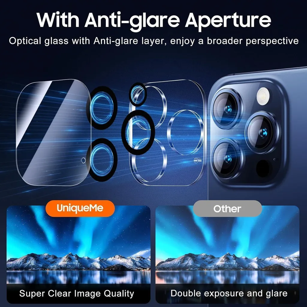 Protection Objectif iPhone 15 Pro Max - Pack de 3 Pièces Idéal pour Coque