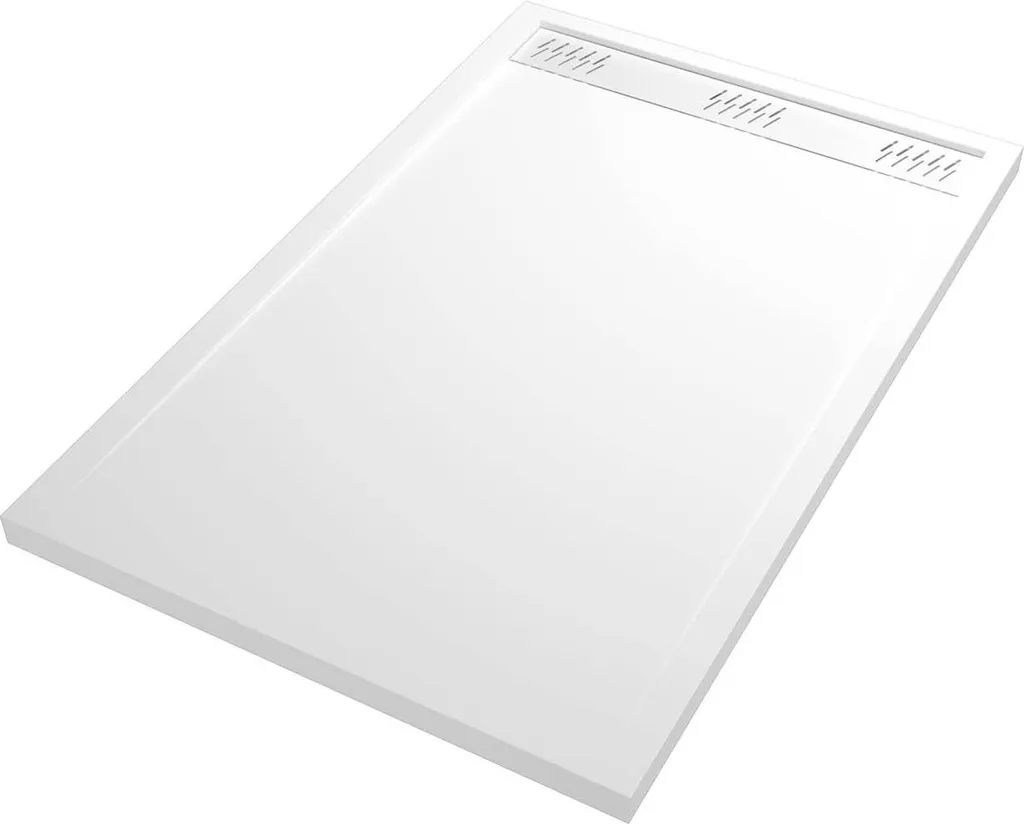 Receveur de douche acrylique blanc 90x140x5 cm avec grilles linéaires