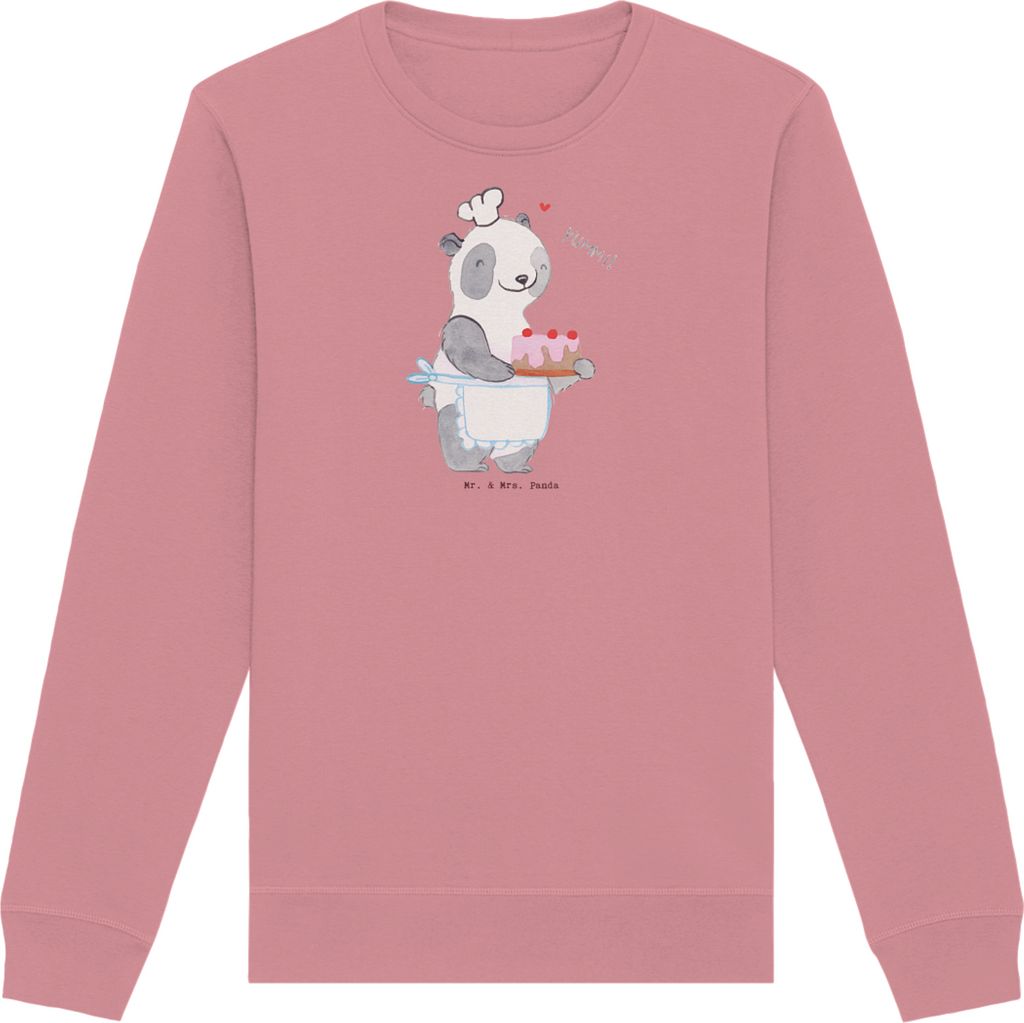 Mr. & Mrs. Panda Baumwoll Pullover Bär Kochen Größe L - Canyon Pink - Geschenk, Hobbykoch, Hobbyköchin, Sweatshirt, Sweater, Pulli, Rundhals
