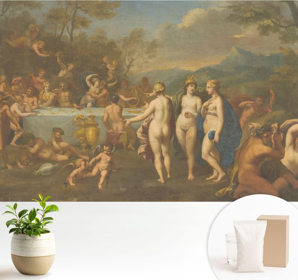 Fototapete - 104x70 cm - Tapete - Wandtapete - Wandbilder - Dekofolie - Tapete Folie - Wand - Dekoration - Wohnzimmer - Antikes Festmahl