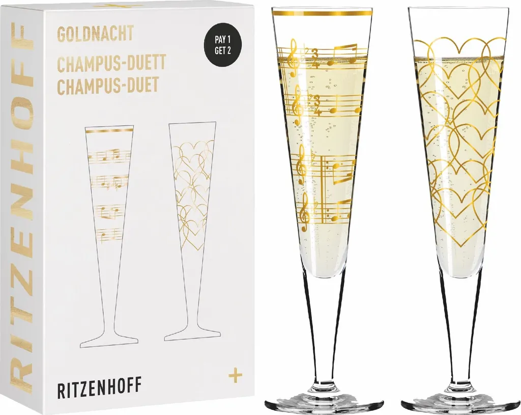 Ritzenhoff GOLD NIGHT Set Calici Champagne | Arredo Tavola di Design H23