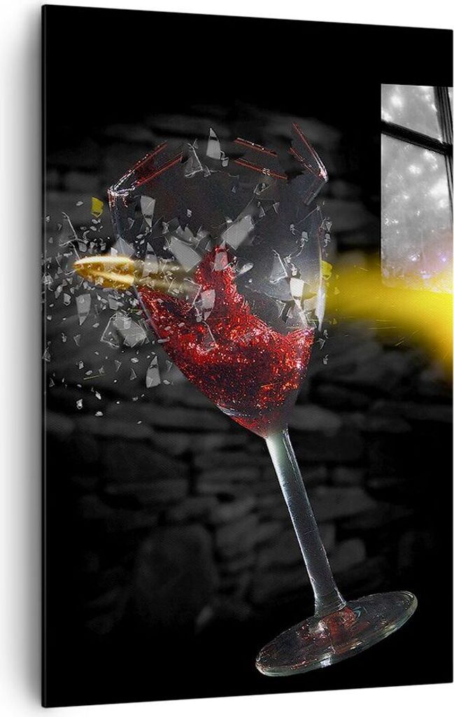 Bild auf Leinwand - Leinwandbild - Einteilig - Waffe Kugel Glas Rebe - 80x120cm - Wand Bild - Wanddeko - Wandbilder - Leinwanddruck - Wanddekoratio...